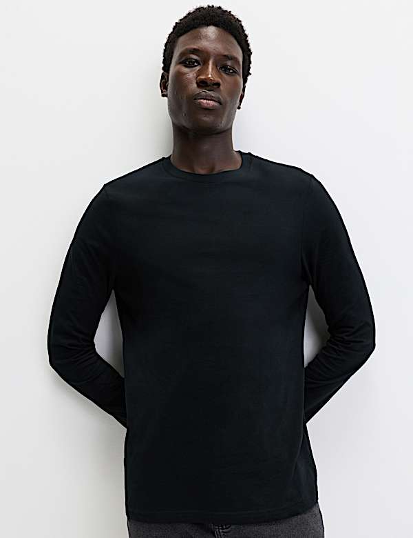 2pk Pure Cotton Long Sleeve T-Shirts - BG