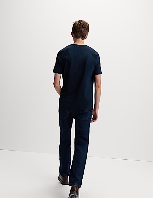 מארז 5 חולצות טי מכותנה טהורה עם צווארון עגול - IL