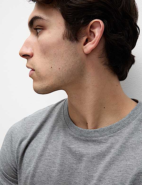 5 Pack Pure Cotton Crew Neck T-Shirts - US