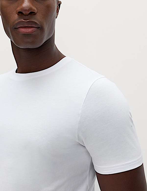 5 Pack Pure Cotton Crew Neck T-Shirts - BE