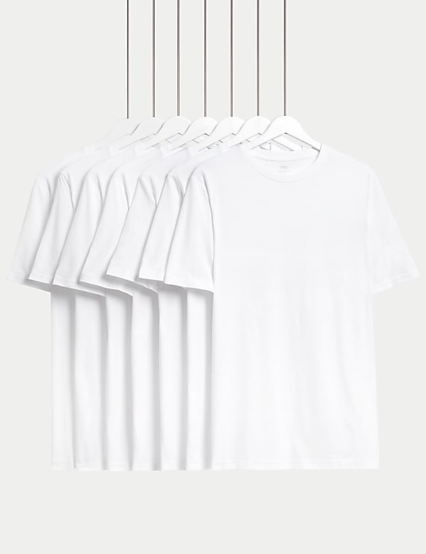 7pk Pure Cotton Crew Neck T-Shirts - IL