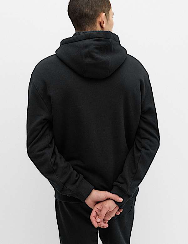 Fleece Lined Long Sleeve Zip Up Hoodie - CA