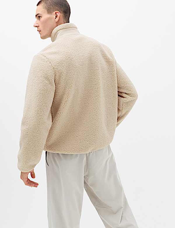 Fleece Windproof Zip Up Funnel Neck Jacket - UA