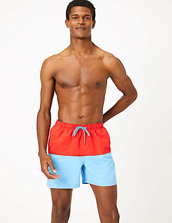 Quick Dry Colour Block Swim Shorts