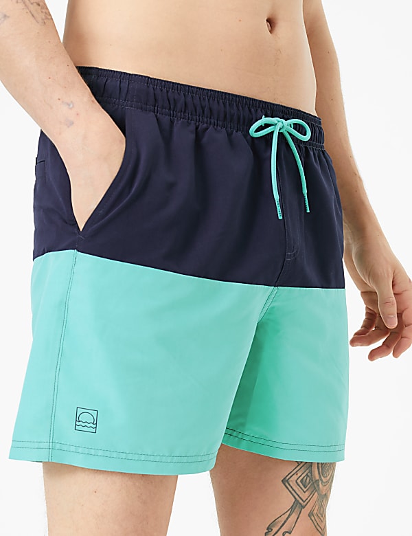 Quick Dry Colour Block Swim Shorts