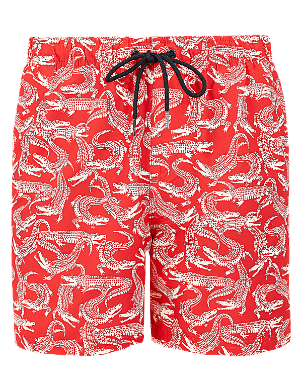 Quick Dry Crocodile Print Swim Shorts