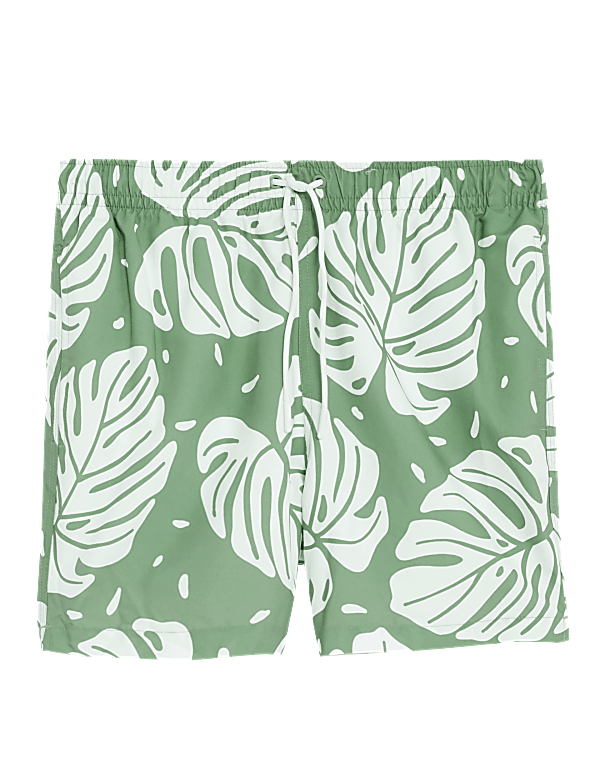 Quick Dry Palm Print Swim Shorts