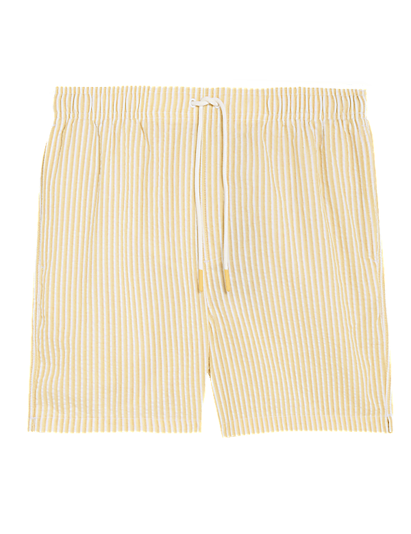 Quick Dry Striped Seersucker Swim Shorts