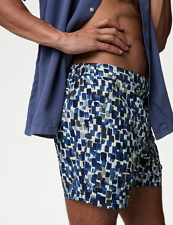 Quick Dry Abstract Print Swim Shorts