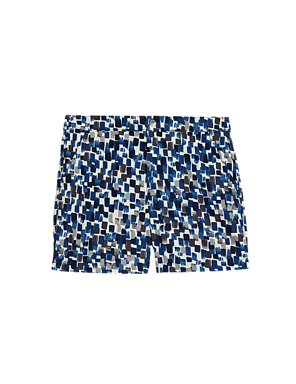 Quick Dry Abstract Print Swim Shorts