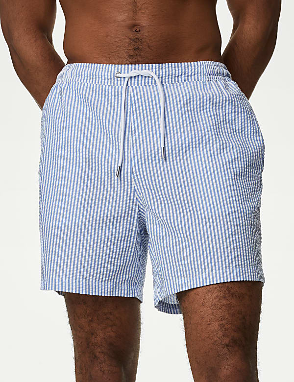 Quick Dry Seersucker Swim Shorts - US