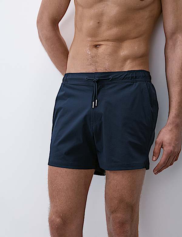 מכנסי שחייה קצרים באורך בינוני מבד נמתח באפקט ייבוש מהיר - IL