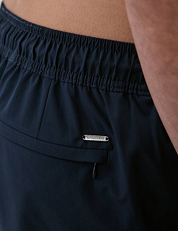 מכנסי שחייה קצרים באורך בינוני מבד נמתח באפקט ייבוש מהיר - IL