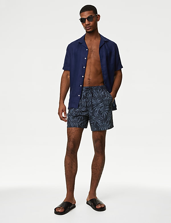 Quick Dry Palm Print Swim Shorts