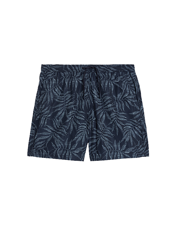 Quick Dry Palm Print Swim Shorts