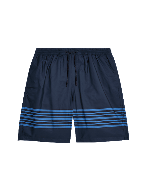 Quick Dry Striped Longer Length Swim Shorts