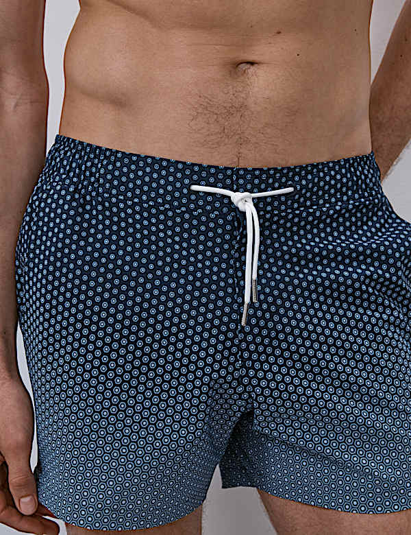 Quick Dry Stretch Geometric Print Swim Shorts - MX