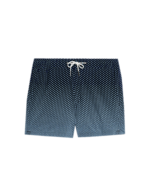 Quick Dry Stretch Geometric Print Swim Shorts