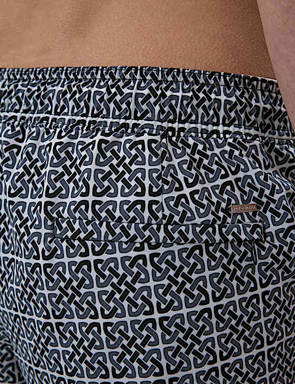 Quick Dry Geometric Print Swim Shorts