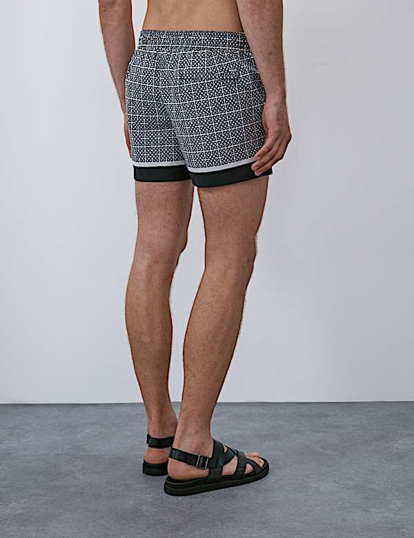 Quick Dry Geometric Print Swim Shorts