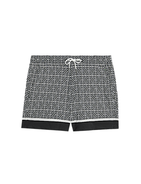 Quick Dry Geometric Print Swim Shorts