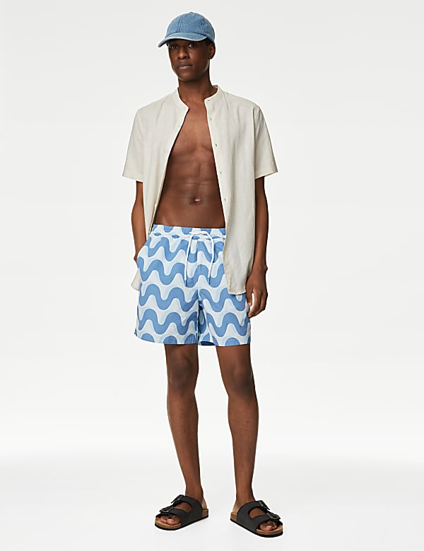 Rychleschnouc&iacute; koupac&iacute; &scaron;ortky s potiskem vln - CZ