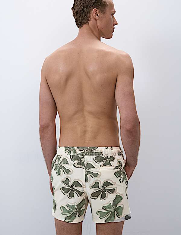 Quick Dry Stretch Floral Print Swim Shorts