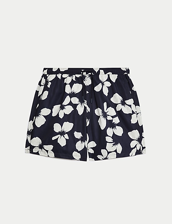 Short de bain à motif fleuri de style graphique, séchage rapide - CA