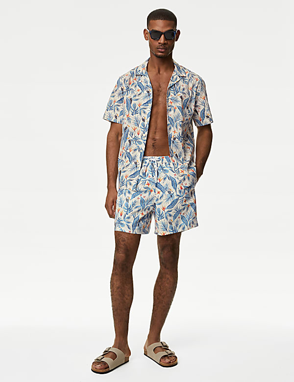 Quick Dry Tropical Graphic Swim Shorts