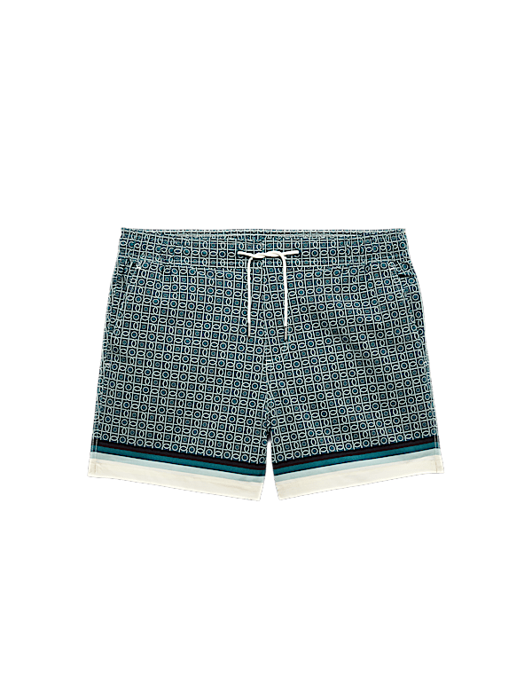 Quick Dry Geometric Print Swim Shorts