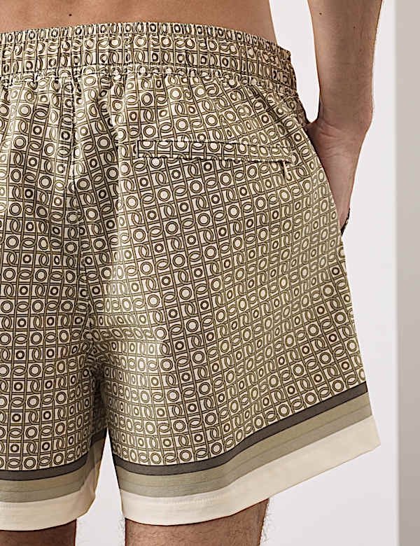 Quick Dry Geometric Print Swim Shorts - CZ