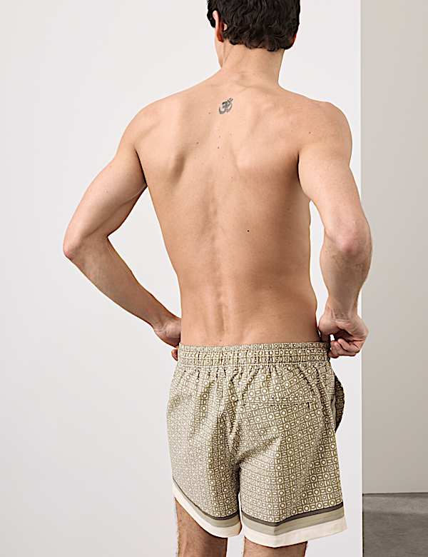 Quick Dry Geometric Print Swim Shorts - CZ