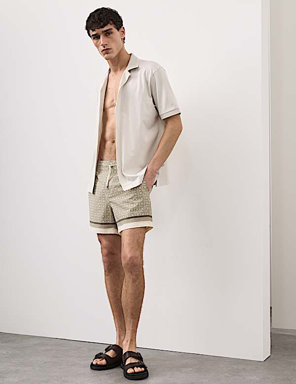 Quick Dry Geometric Print Swim Shorts - CZ