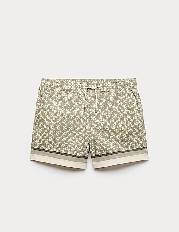 Quick Dry Geometric Print Swim Shorts - CZ
