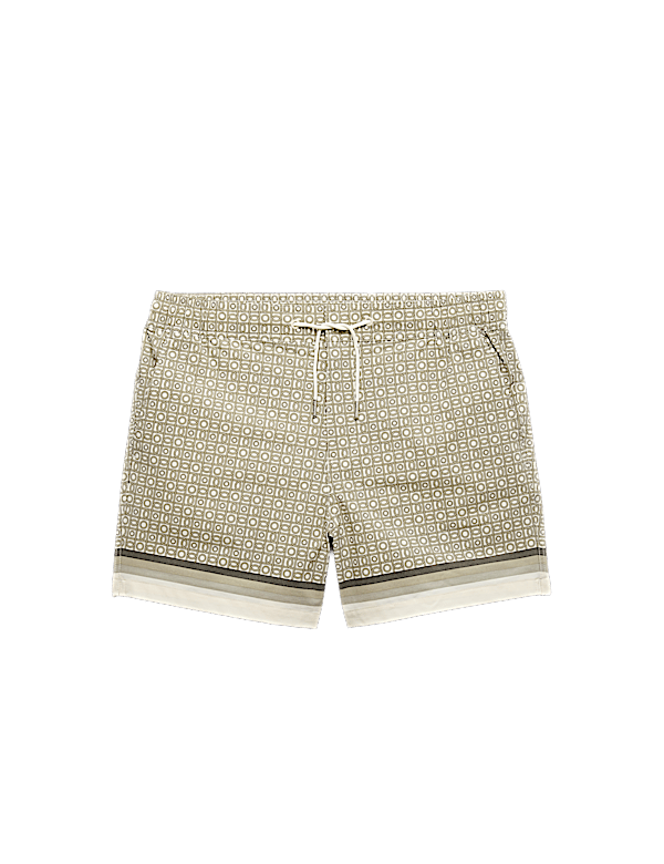 Quick Dry Geometric Print Swim Shorts
