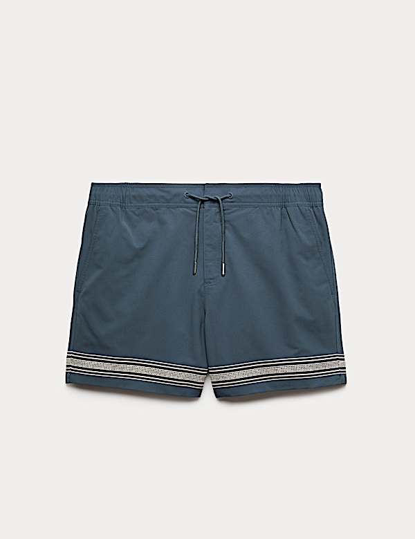 Szorty kąpielowe z haftowanym brzegiem - PL