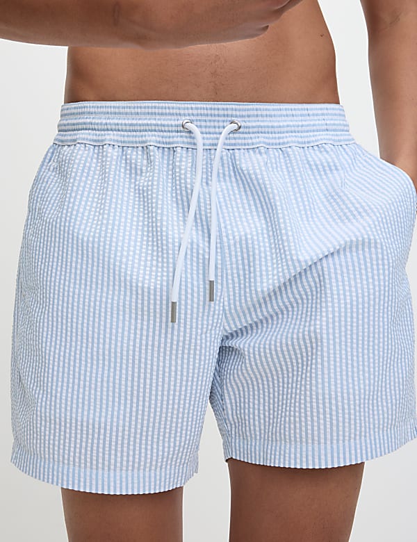 Ριγέ γκοφρέ σορτς με υψηλή περιεκτικότητα σε βαμβάκι - GR