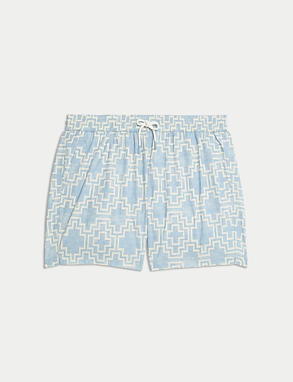 Quick Dry Geo Textured Swim Shorts - ID