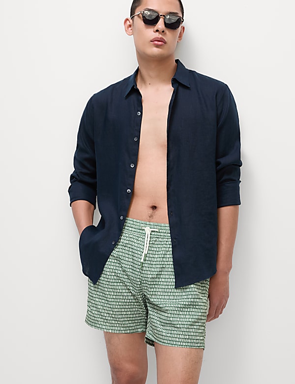 Quick Dry Geometric Print Swim Short - FR