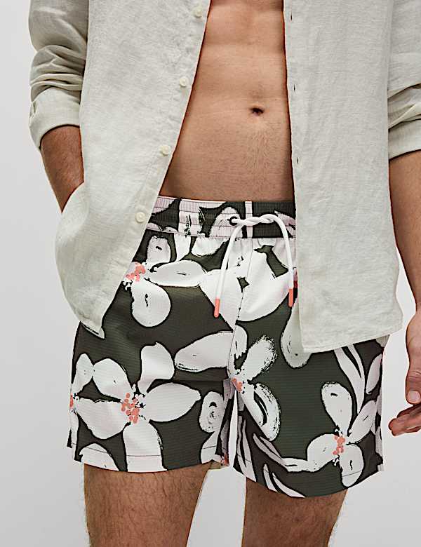 Quick Dry Floral Print Swim Shorts - MX