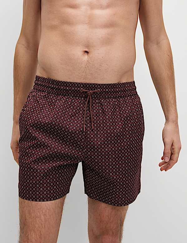 Quick Dry Geometric Print Swim Shorts