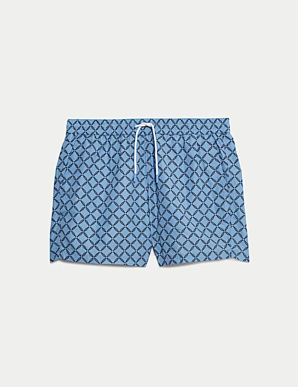 Quick Dry Geometric Print Swim Shorts - TW