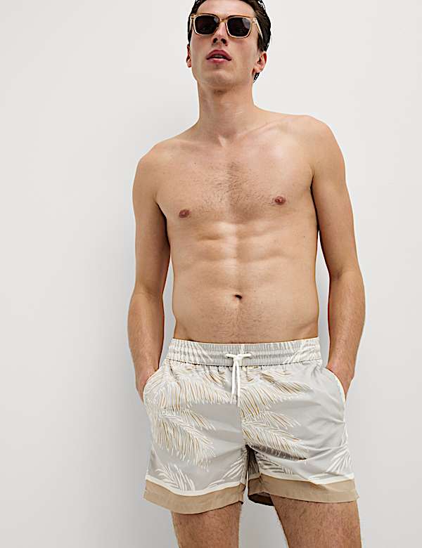 Quick Dry Leaf Print Swim shorts - LV