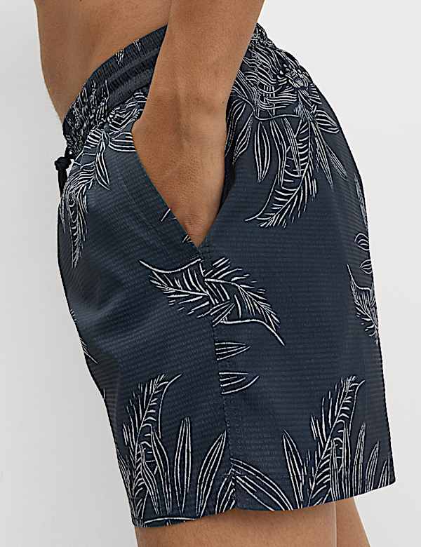 Quick Dry Printed Textured Swim Shorts