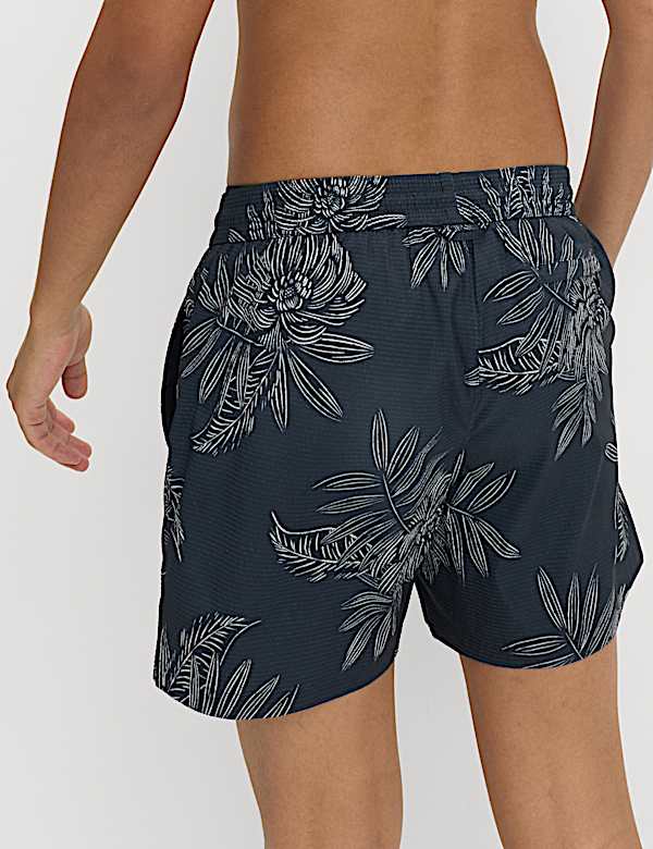 Quick Dry Printed Textured Swim Shorts