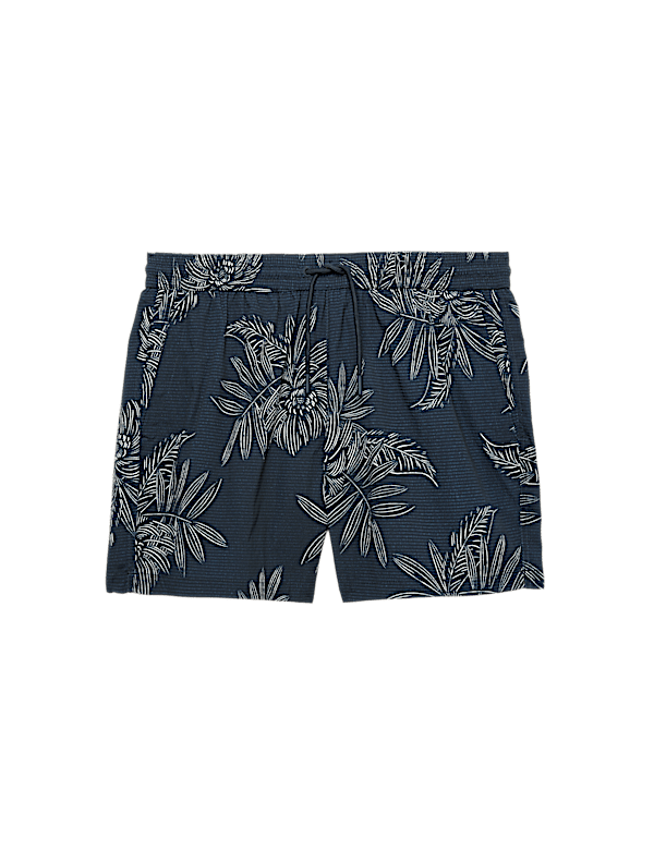 Quick Dry Printed Textured Swim Shorts