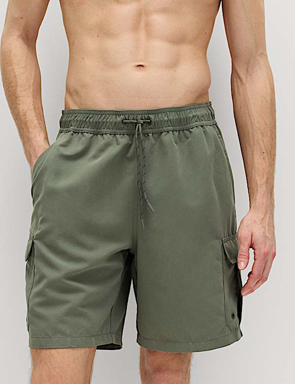 Quick Dry Longer Length Cargo Swim Shorts - MV