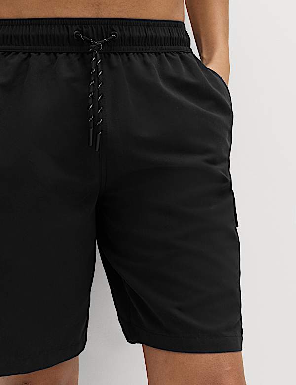 מכנסי שחייה קרגו קצרים עם אפקט ייבוש מהיר ותוספת אורך - IL