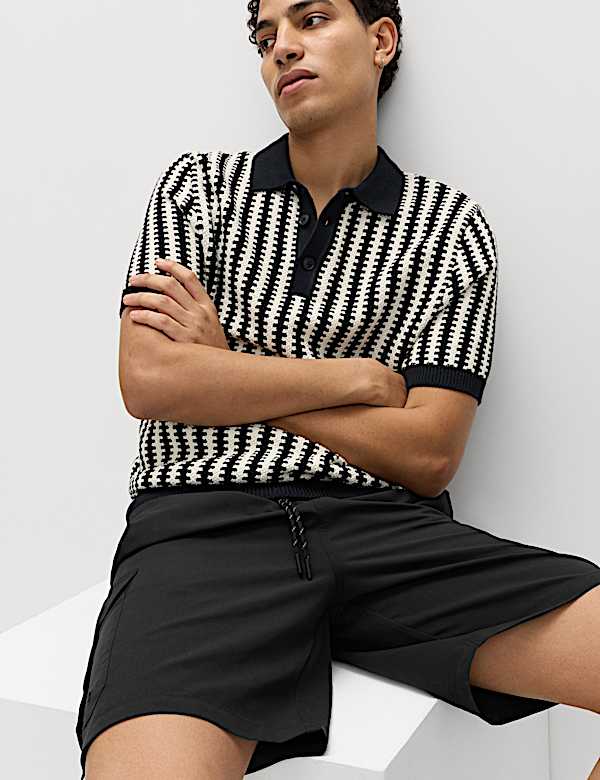 מכנסי שחייה קרגו קצרים עם אפקט ייבוש מהיר ותוספת אורך - IL