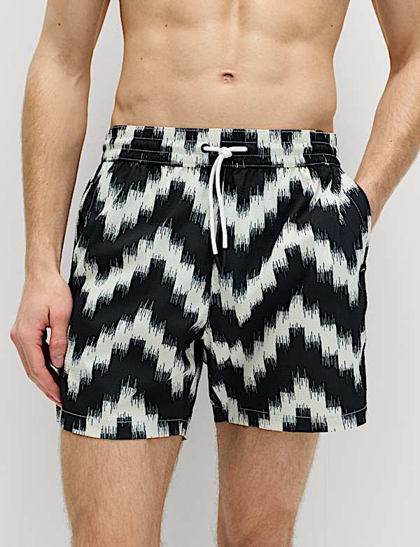 Quick Dry Textured Printed Swim Shorts - ES